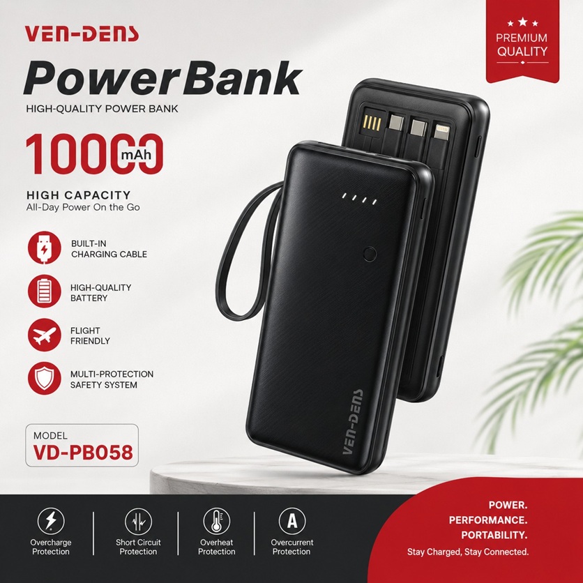 VEN-DENS Power Bank 10000mAh